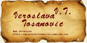 Veroslava Tošanović vizit kartica